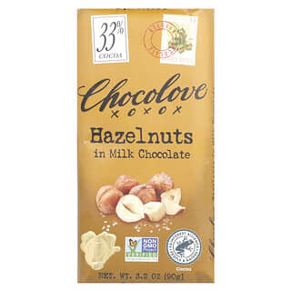 Chocolove, Haselnüsse in Milchschokolade, 33% Kakao, 90 g (3,2 oz.)