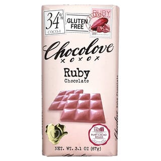 Chocolove, Barre Ruby Cacao, 34 % de cacao, 87 g