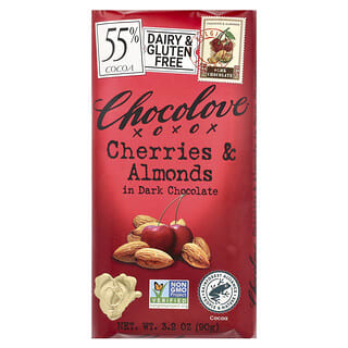 Chocolove, Cherries & Almonds in Dark Chocolate, 55% Cocoa, 3.2 oz (90 g)