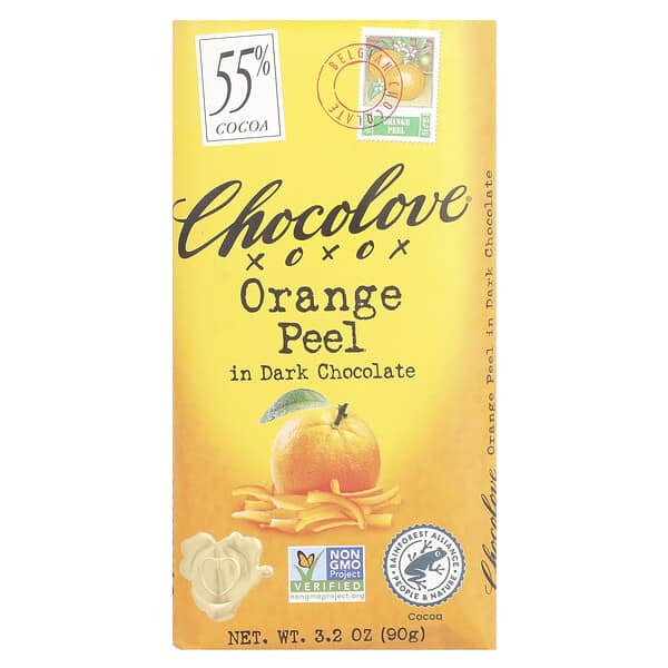 Chocolove, 橙皮夾心黑巧克力，55% 可可，3.2 盎司（90 克）