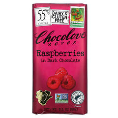 Chocolove, Raspberries in Dark Chocolate, 55% Cocoa, 3.1 oz (88 g)