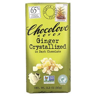 Chocolove, Ginger Crystallized in Dark Chocolate, 65% Cocoa, 3.2 oz (90 g)