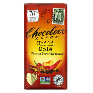 Chocolove, Chili Mole in Strong Dark Chocolate, 70% Cocoa, 3.2 oz (90 g)