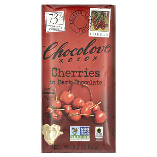 Chocolove, Cherries In Dark Chocolate, 73% Cocoa, 3.2 oz (90 g)