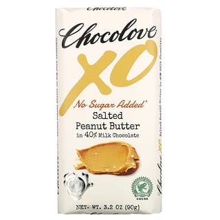 Chocolove, XO، زبدة فول سوداني مملحة في لوح شيكولاتة الحليب بنسبة 40٪ كاكاو، 3.2 أونصة (90 جم)