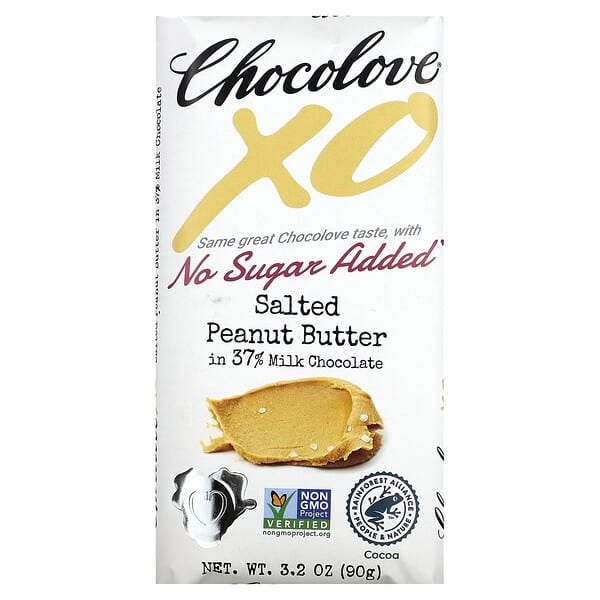 Chocolove, XO、塩入ピーナッツバター配合40％ミルクチョコレートバー、90g（3.2オンス）