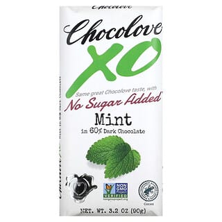 Chocolove, XO, Mint in 60% Dark Chocolate Bar, 3.2 oz (90 g)