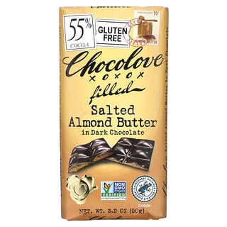 Chocolove, Salted Almond Butter in Dark Chocolate, 55% Cocoa, 3.2 oz (90 g)