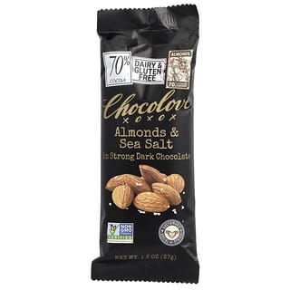 Chocolove, Chocolate negro intenso con almendras y sal marina, 70 % cacao, 37 g (1,3 oz)