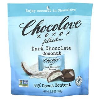 Chocolove, темный шоколад с начинкой, с кокосом, 54% какао, 100 г (3,5 унции)
