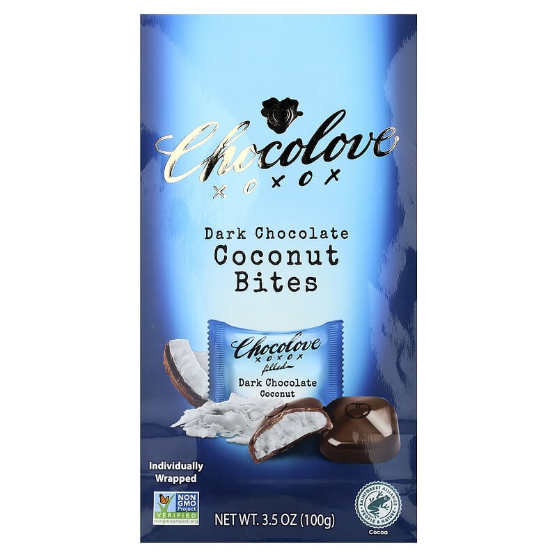 ダーク チョコレート バイツ、ココナッツ、カカオ55％、100g