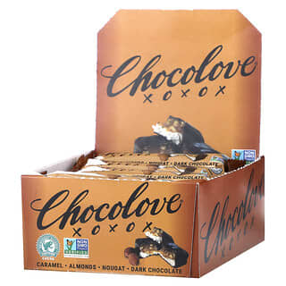 Chocolove, Caramel Almonds Nougat in Dark Chocolate, 12 Bars, 1.4 oz (40 g) Each