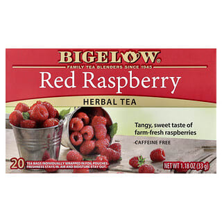 Bigelow, Bitki Çayı, Kırmızı Ahududu, Kafeinsiz, 20 Çay Poşeti, 33 g (1,18 oz)