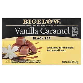 Bigelow, Čierny čaj, vanilkový karamel, 20 čajových vrecúšok, 52 g
