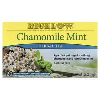 Bigelow, Herbal Tea, Chamomile Mint, Caffeine Free , 20 Tea Bags, 1.09 oz (30 g)