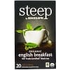 Steep, Black Tea, Organic English Breakfast, 20 Tea Bags, 1.60 oz (45 g)