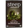 Steep, Organic Pure Green Decaffeinated Tea, 20 Tea Bags, 0.86 oz (24 g)