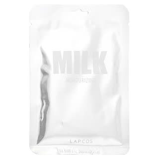 Lapcos, Milk Sheet Mask, Tuchmaske mit Milch, Moisturizing, feuchtigkeitsspendend, 1 Tuchmaske, 30 ml (1,01 fl. oz.)