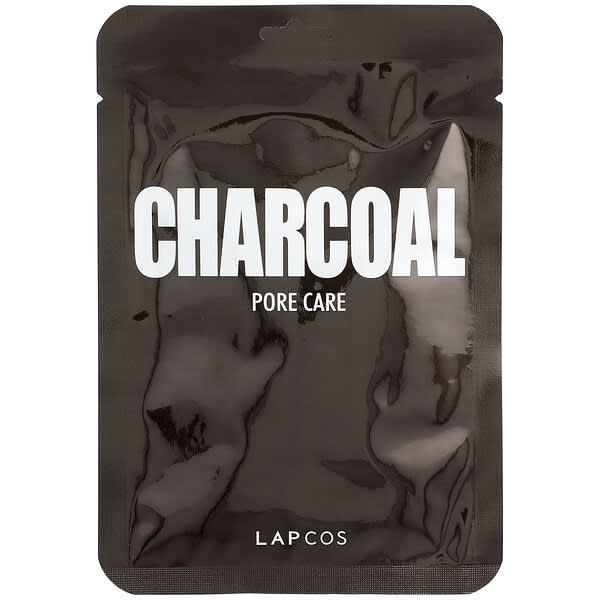 Lapcos, 숯 뷰티 시트 마스크, 모공 케어, 1매, 25ml(0.84fl oz)