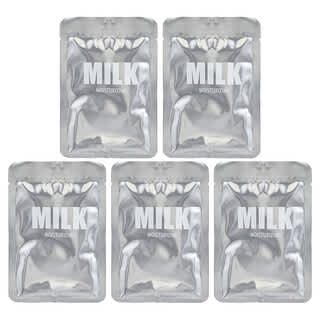 Lapcos, Kosteuttava kangasnaamiosetti, maito, 5 naamiota, 30 ml / kpl