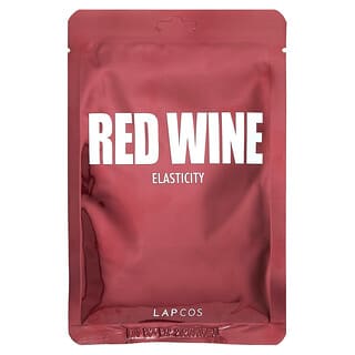 Lapcos, 紅酒片裝美容面膜，彈性，1 片，1.01 液量盎司（30 毫升）