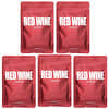 Red Wine Beauty Sheet Mask Set, Elasticity, 5 Sheets, 1.01 fl oz (30 ml) Each