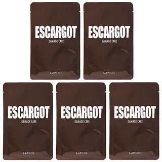 Lapcos, Escargot Damage Care Sheet Mask Set, 5 Sheets, 0.91 fl oz (27 ml) Each
