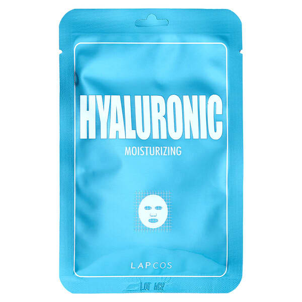 Lapcos, Mascarilla de belleza con ácido hialurónico en lámina, Humectante, 1 lámina, 25 ml (0,84 oz. líq.)