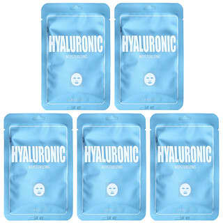 Lapcos, Hyaluronic Moisturizing Beauty Sheet Mask Set, 5 Sheets, 0.84 fl oz (25 ml) Each
