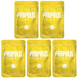 Lapcos, Propolis Nutrition Beauty Sheet Mask Set, 5 Sheets, 0.84 fl oz (25 ml) Each