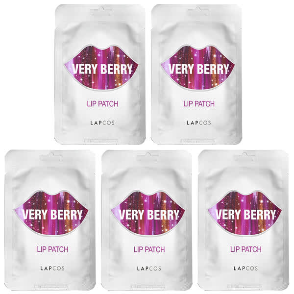 Lapcos, 립 패치, 베리 베리, 5장, 1개당 0.1oz