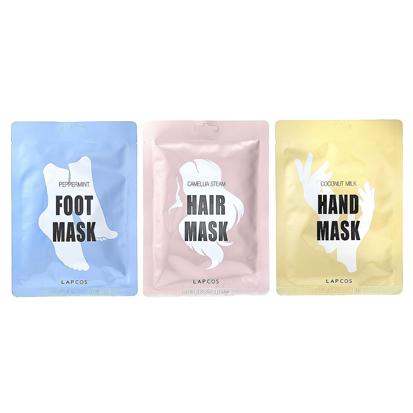 Lapcos, Variety Body Mask Pack, 3 Masks