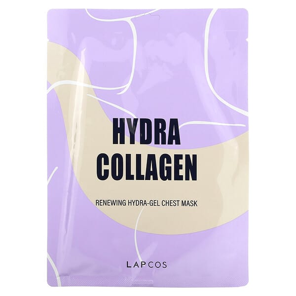 Lapcos, 이드라 콜라겐, 리뉴잉 하이드라-젤 체스트 뷰티 마스크, 1매, 40g(1.14oz)