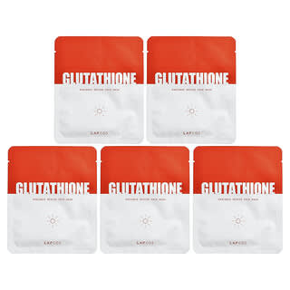 Lapcos, Glutathione, Radiance Rescue Beauty Face Mask, 5 Sheets, 0.91 oz (26 g) Each