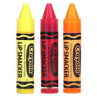 Lip Smacker, Crayola, Baume à lèvres, 3 saveurs, 3 pièces, 4 g chacune