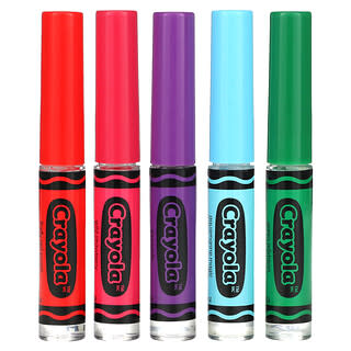 Lip Smacker, Crayola, жидкий блеск для губ, набор разных вкусов, 5 шт., 14,0 мл (0,45 жидк. унции)