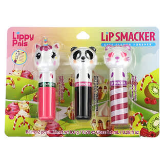 Lip Smacker‏, Lippy Pals, שפתון לחות, אריזת שלישייה, 3 שקיקים, 16.4 גרם (0.56 אונקיות נוזל)