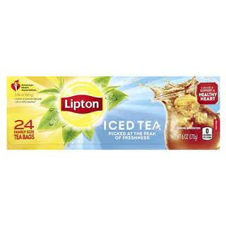 Lipton, Черный чай, холодный чай, 24 чайных пакетика для всей семьи, 170 г (6 унций)