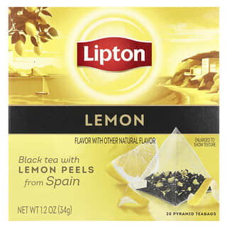 Lipton, Lemon Black Tea, 20 Pyramid Teabags, 1.2 oz (34 g)