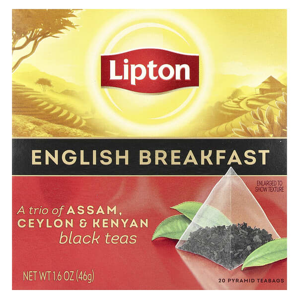 Lipton, 英式早餐紅茶，20 茶包，1.6 盎司（46 克）