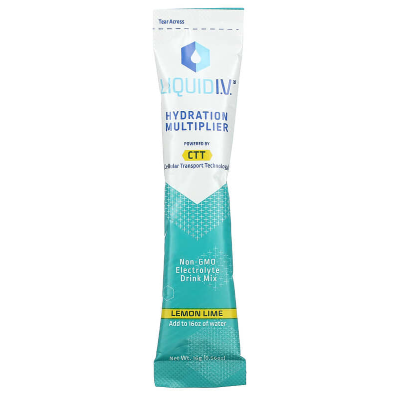 Liquid I.V. Hydration Multiplier, 30 Individual Serving Stick Packs in  Resealable Pouch, Lemon Lime