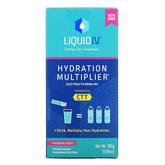 Liquid I.V. (ليكويد آي في)‏, مضاعف الترطيب ، مزيج شراب الإلكتروليت ، فاكهة زهرة الآلام ، 10 أكياس فردية ، 0.56 أونصة (16 جم) لكل كيس