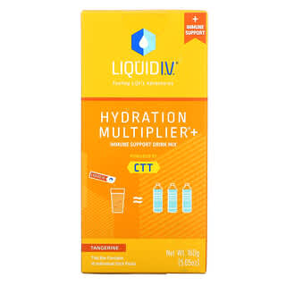 Liquid I.V., Hydration Multiplier（ハイドレーションマルチプライヤー）＋環境に負けない体づくりサポートドリンクミックス、タンジェリン、個包装スティックパック10本、各16g（0.56オンス）