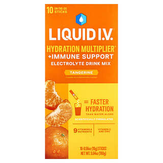 Liquid I.V., Hydration Multiplier®  + Immune Support Drink Mix, Tangerine, 10 Stick Packs, 0.56 oz (16 g) Each