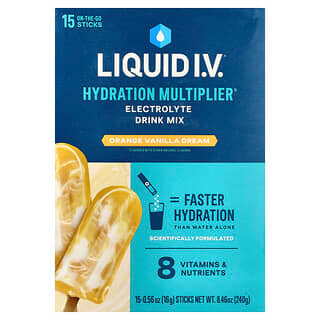 Liquid I.V., Hydration Multiplier®, Electrolyte Drink Mix, Orange Vanilla Dream, 15 Sticks, 0.56 oz (16 g) Each
