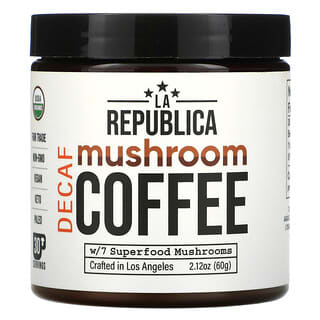 LA Republica, Café con hongos con 7 hongos superalimentos, Descafeinado, 60 g (2,12 oz)