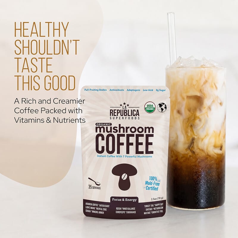 mushroom coffee glp 1 Organic Mushroom Coffee, Instant Coffee With 7 Mushrooms, 2.5 oz (70 g)