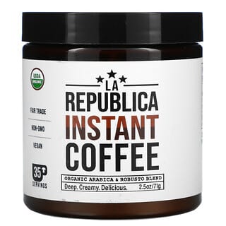 LA Republica, Café instantané, mélange arabica et robusto biologique, 71 g