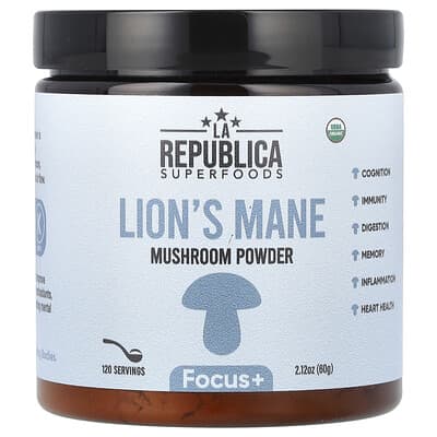 La Republica, Superfoods, Lion's Mane Mushroom Powder, 60 g (2.12 oz)