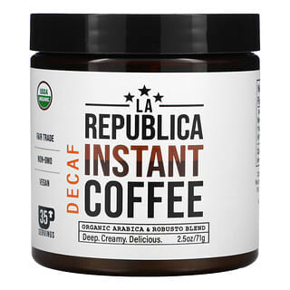 LA Republica, Instant-Kaffee, Bio-Arabica und Robusto-Mischung, entkoffeiniert, 71 g (2,5 oz.)